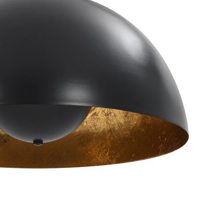 vidaXL loftslamper 2 stk. halvkugle 40 cm E27 sort og guldfarvet