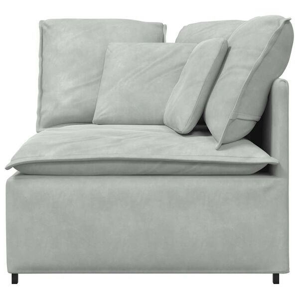 vidaXL modulsofa hj&oslash;rnemodul med hynder 100 cm lysegr&aring;