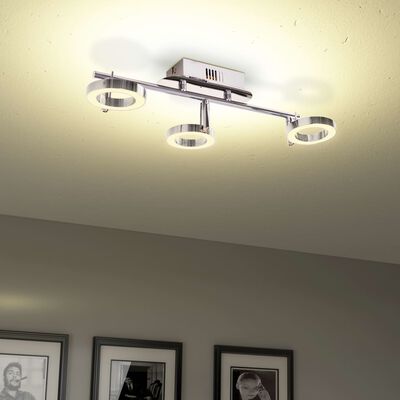 vidaXL LED-væg/loftslampe med 3 lys varm hvid