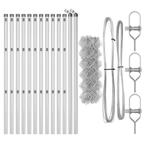 vidaXL Hegnsp&aelig;l S&oslash;lv 25 x 0,6 m (40 x 40 mm net) St&aring;l