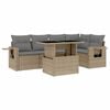 vidaXL sofas&aelig;t til haven 6 dele med hynder polyrattan beige