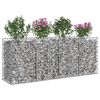 vidaXL Gabion h&oslash;jbed 2 pcs S&oslash;lv 200 x 50 x 80 cm Galvaniseret st&aring;l