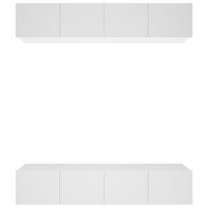 vidaXL tv-skabe 4 stk. 80x30x30 cm konstrueret tr&aelig; hvid