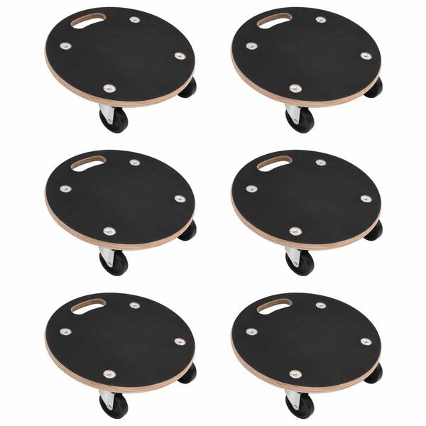 vidaXL Transport Trolley 6 pcs Gr&aring; Krydsfin&eacute;r