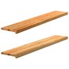 vidaXL vindueskarme 2 stk lysebrun 140x30x2 cm massivt egetr&aelig;