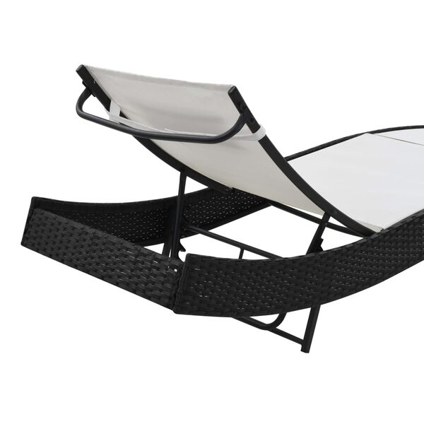 vidaXL liggestol med pude polyrattan sort
