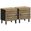 vidaXL sengeskabe 2 stk. 40x33,5x46 cm massivt ru mangotr&aelig; sort