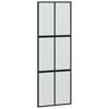 vidaXL skyded&oslash;r 76x205 cm h&aelig;rdet glas og aluminium sort