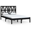 vidaXL sengeramme 150x200 cm King Size massivt fyrretr&aelig; sort