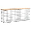 vidaXL haveb&aelig;nk med gabiondesign 103x31,5x42 cm massivt fyrretr&aelig;