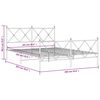 vidaXL sengeramme med sengegavl og fodg&aelig;rde 160x200 cm metal hvid