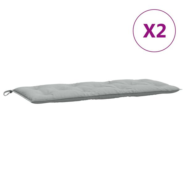 vidaXL hynder til havebænk 2 stk. 120x50x7 cm stof meleret lysegrå