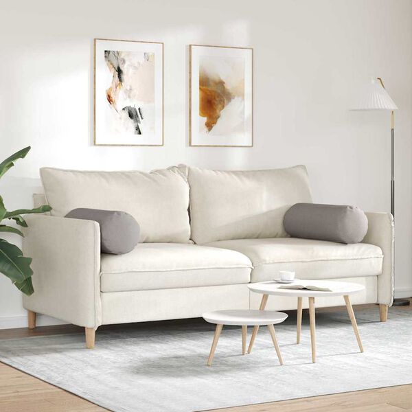 vidaXL Bolsterpuder 2 pcs Gråbrun Ø 25 x 70 cm Stof