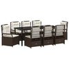 vidaXL Have Spisebordss&aelig;t 9 stk. Brun polyrattan