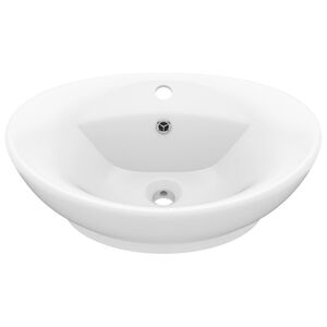 vidaXL luksuri&oslash;s h&aring;ndvask overl&oslash;b 58,5x39 cm keramisk oval mat hvid