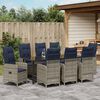 vidaXL Have Spisebordss&aelig;t med pude 9 pcs Sort Poly rattan