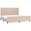 vidaXL sengeramme med sengegavl 200x200 cm kunstl&aelig;der cappuccinofarvet