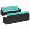 vidaXL Sofa S&aelig;t 9 stk. 3-Antal s&aelig;der Sort og Turkis polyrattan