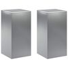 vidaXL Planteholder 2 pcs S&oslash;lv 30 x 30 x 60 cm Rustfrit st&aring;l