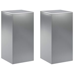 vidaXL Planteholder 2 pcs S&oslash;lv 30 x 30 x 60 cm Rustfrit st&aring;l