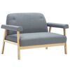 vidaXL topersoners sofa i stof lysegr&aring;