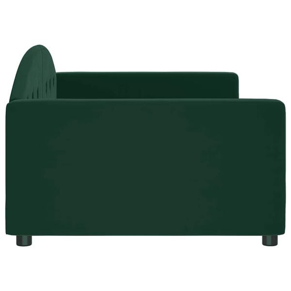 vidaXL daybed 100x200 cm velour m&oslash;rkegr&oslash;n