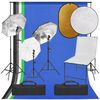 vidaXL fotostudies&aelig;t med lampes&aelig;t + fotobord og reflektor