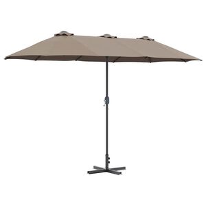 vidaXL Havesol 370 x 197 x 239 cm Polyester og Aluminium Gr&aring;brun