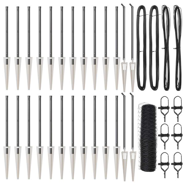 vidaXL Hegnsp&aelig;l Gr&aring; 50 x 1 m (36 mm net) St&aring;l og PVC