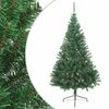 vidaXL kunstigt halvt juletr&aelig; med juletr&aelig;sfod 210 cm PVC gr&oslash;n