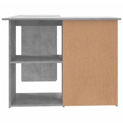 vidaXL skrivebord til hjørne 145x100x76 cm konstrueret træ betongrå