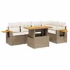 vidaXL sofas&aelig;t til haven 6 dele med hynder polyrattan beige