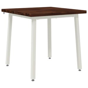 vidaXL 60 x 55 x 75 cm Massivt Akacietr&aelig; M&oslash;rkebrun og Hvid Rektangul&aelig;r