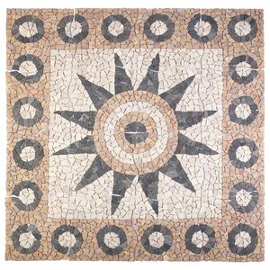 vidaXL Mosaikfliser med blomsterdesign Flerfarvet 120 x 120 cm Marmor