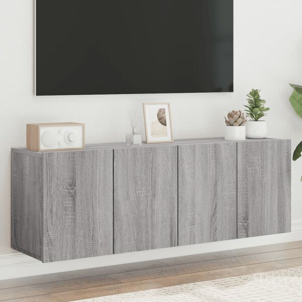 vidaXL v&aelig;gh&aelig;ngte tv-borde 2 stk. 60x30x41 cm gr&aring; sonoma-eg