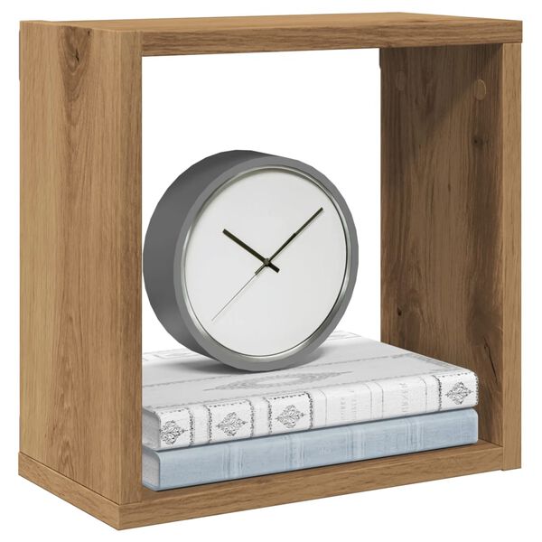 vidaXL væghylder 4 stk. 30x15x30 cm kubeformet konstrueret træ kunsteg