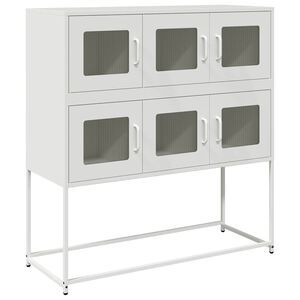vidaXL sk&aelig;nk 100,5x39x107 cm koldvalset st&aring;l hvid