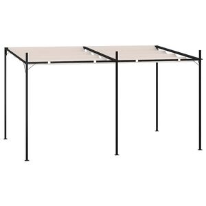 vidaXL havepavillon med udtr&aelig;kkeligt tag 400x300x233 cm cremefarvet