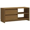vidaXL tv-skab 80x31x39 cm massivt grantr&aelig; honningbrun