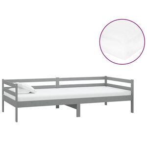 vidaXL daybed med madras 90x200 cm massivt fyrretræ grå