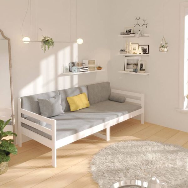 vidaXL daybed uden madras 90x190 cm massivt fyrretræ hvid