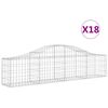 vidaXL buede gabionkurve 18 stk. 200x30x40/60 cm galvaniseret jern