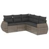 vidaXL sofas&aelig;t 5 dele med hynder polyrattan gr&aring;