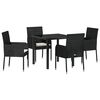 vidaXL Have Spisebordss&aelig;t 5 stk. Sort polyrattan