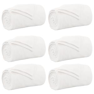 vidaXL Kastet&aelig;pper 6 stk. Hvid 150 x 200 cm 4.68 kg Fleece