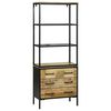 vidaXL Highboard med skuffe Brun 70 x 35 x 180 cm Massivt mangotr&aelig;