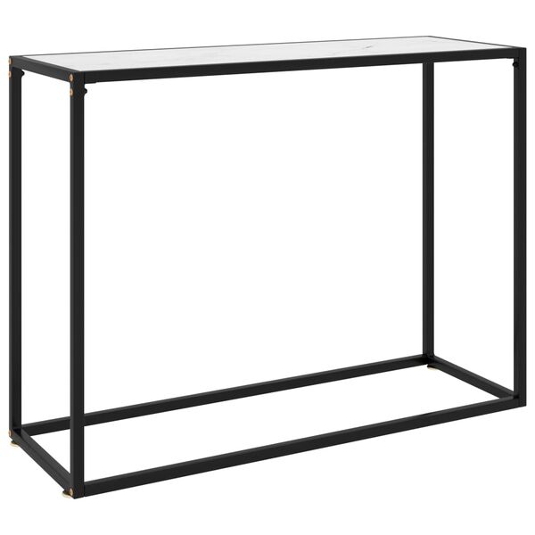 vidaXL konsolbord 100x35x75 cm hærdet glas hvid