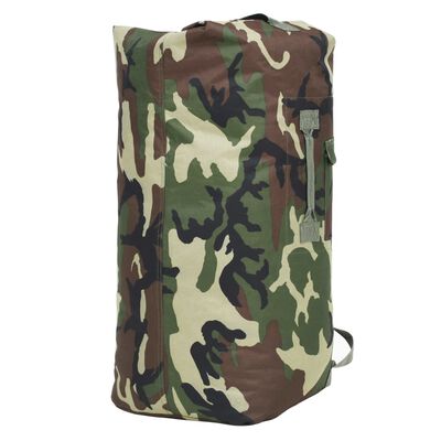vidaXL duffeltaske i militærstil 85 l camouflage