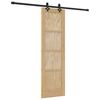vidaXL Skyded&oslash;r Naturfarvet og sort 61 x 198,5 cm Massivt fyrretr&aelig;