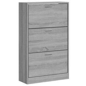 vidaXL skoskab 63x24x103 cm konstrueret tr&aelig; gr&aring; sonoma-eg